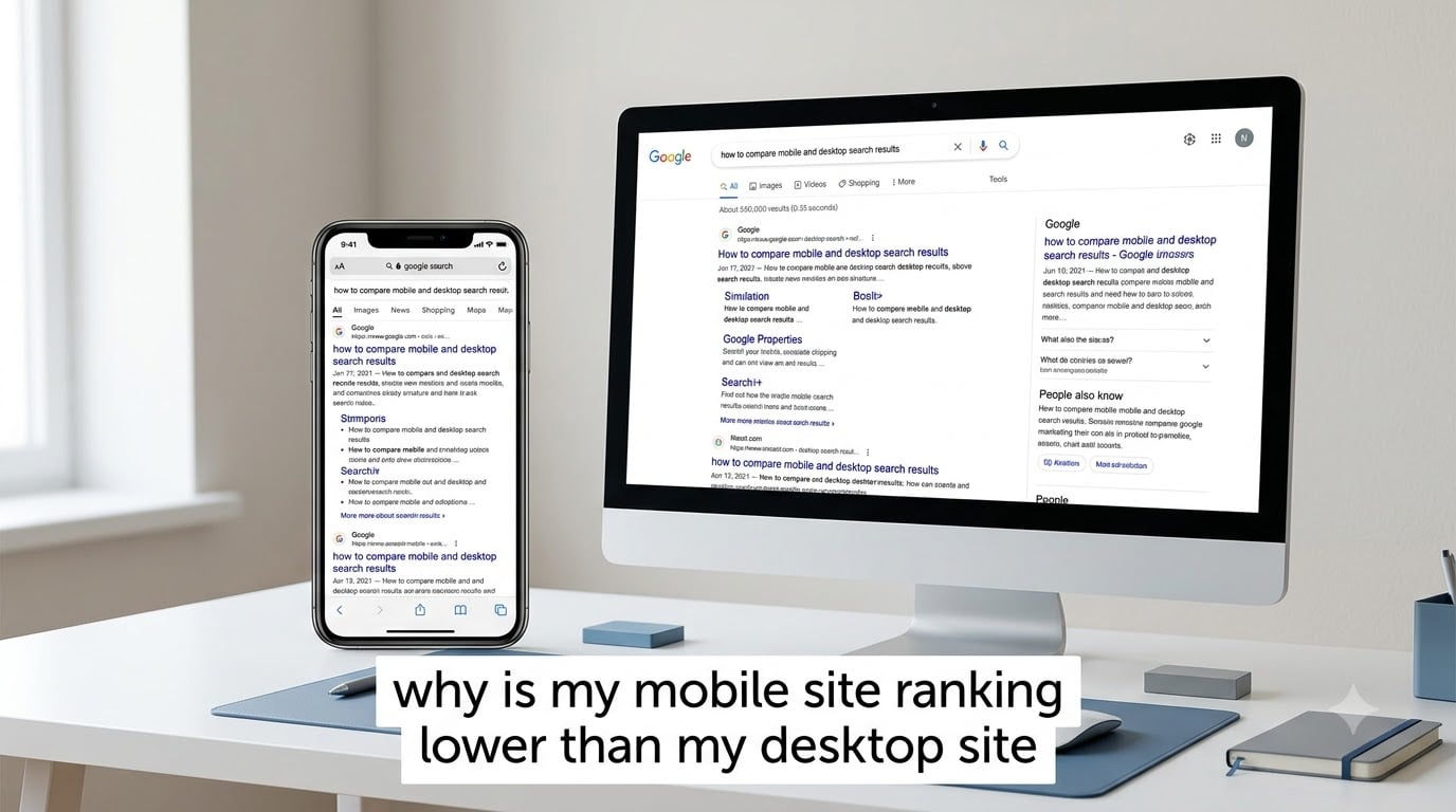 why is my mobile site ranking lower than my desktop site