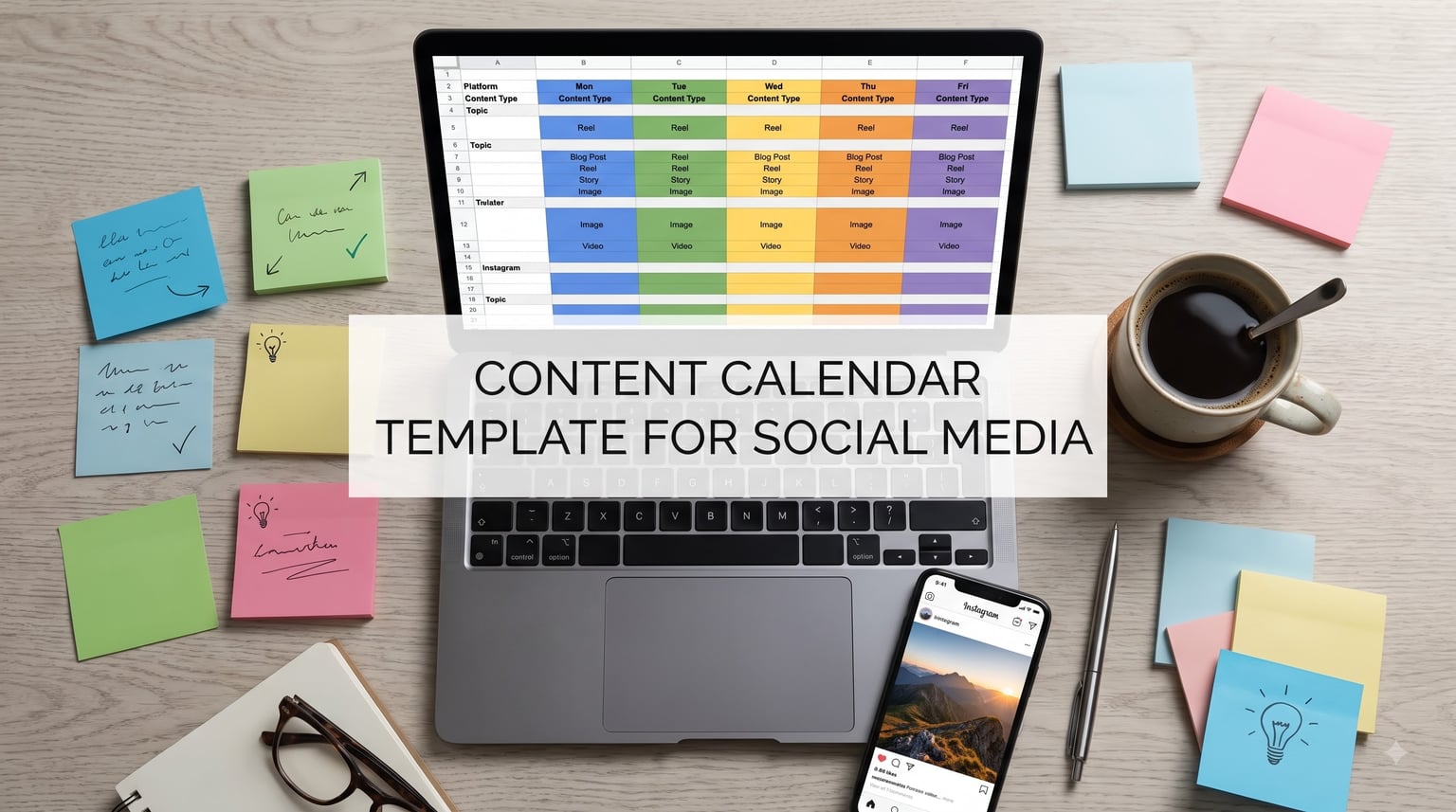content calendar template for social media