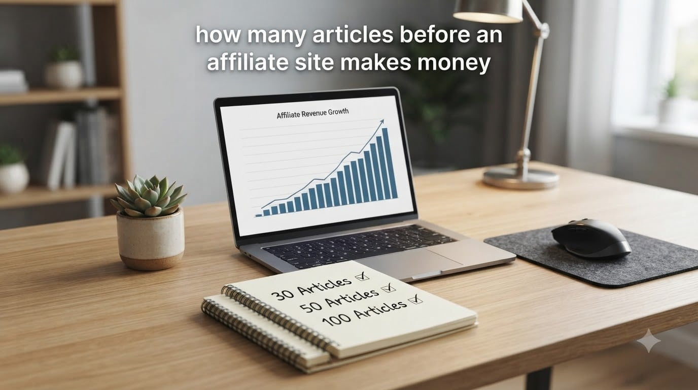 how many articles before an affiliate site makes money