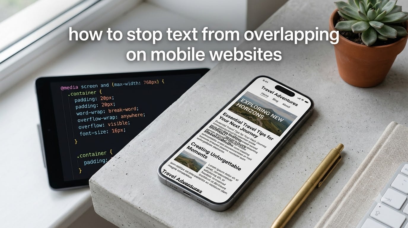 how to stop text from overlapping on mobile websites