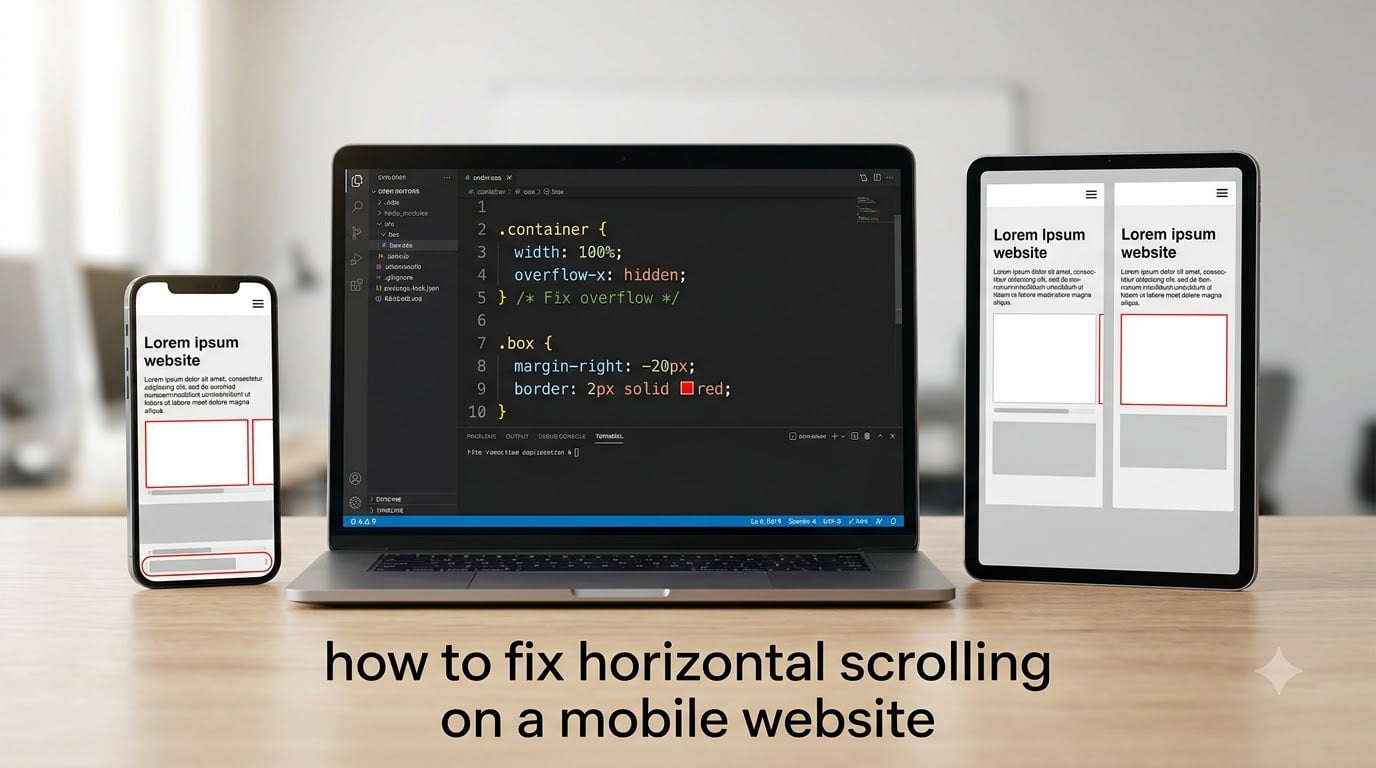 how to fix horizontal scrolling on a mobile website