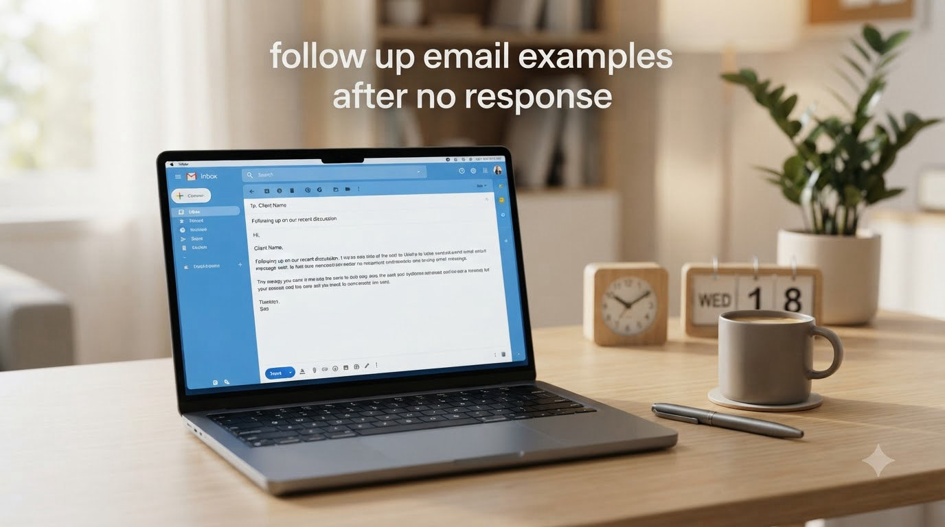 follow up email examples after no response