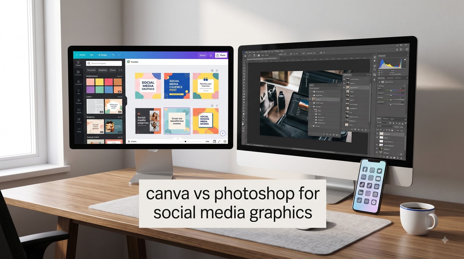 canva vs photoshop for social media graphics