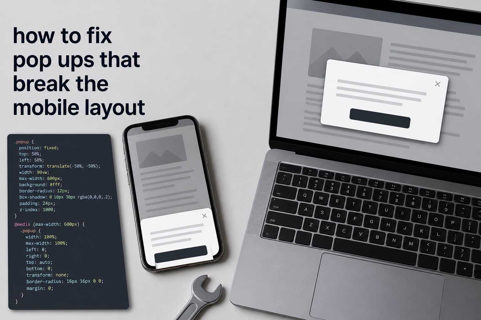 how to fix pop ups that break the mobile layout